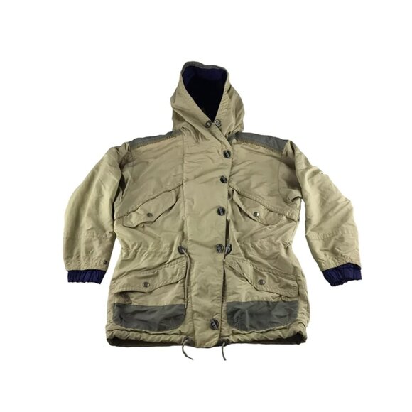 Degre 7 Womens Beige‎ Long Sleeve Full Zip Hooded Windbreaker Winter Coat Size 6 - Picture 1 of 10